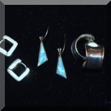 J08. Sterling silver earrings. 